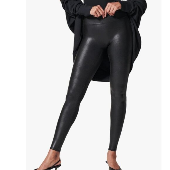 Spanx Faux Leather Moto Leggings - SZ Small - NWT - Picture 1 of 12